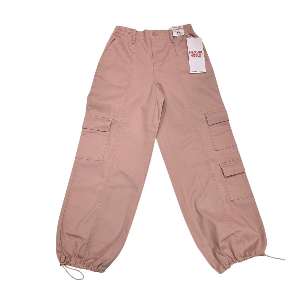 NWT Celebrity Pink  Parachute Wide Leg Pants Ladies XS Pink